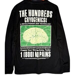 The Hundreds Cryogenics Institute Long Sleeve Graphic T-Shirt Mens L Black